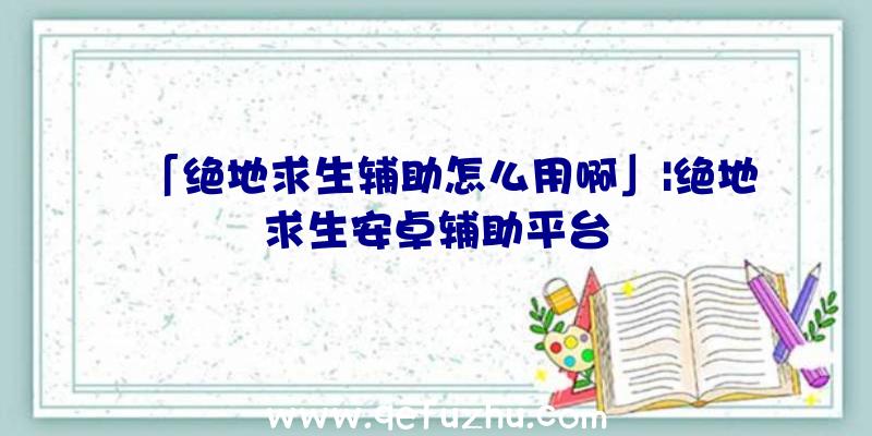 「绝地求生辅助怎么用啊」|绝地求生安卓辅助平台